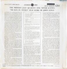 The Modern Jazz Quartet Plays No Sun In Venice - LP