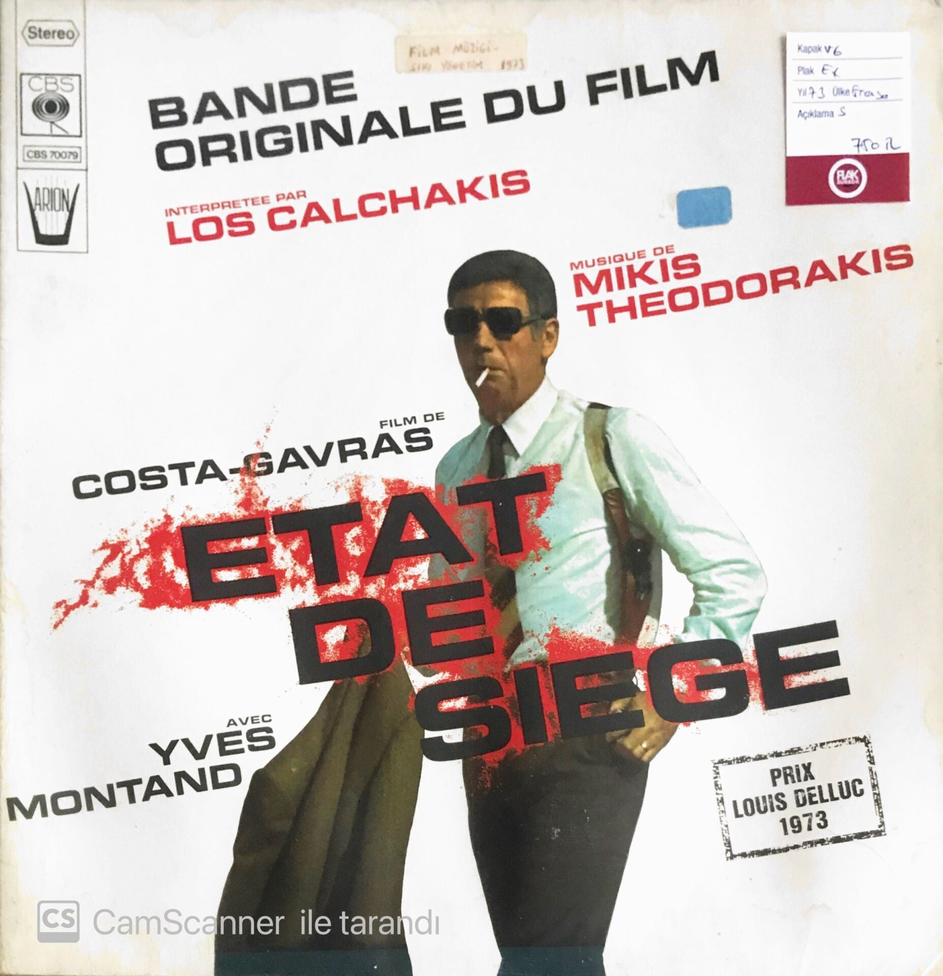 Bande Originale Du Film Etat De Siege - LP