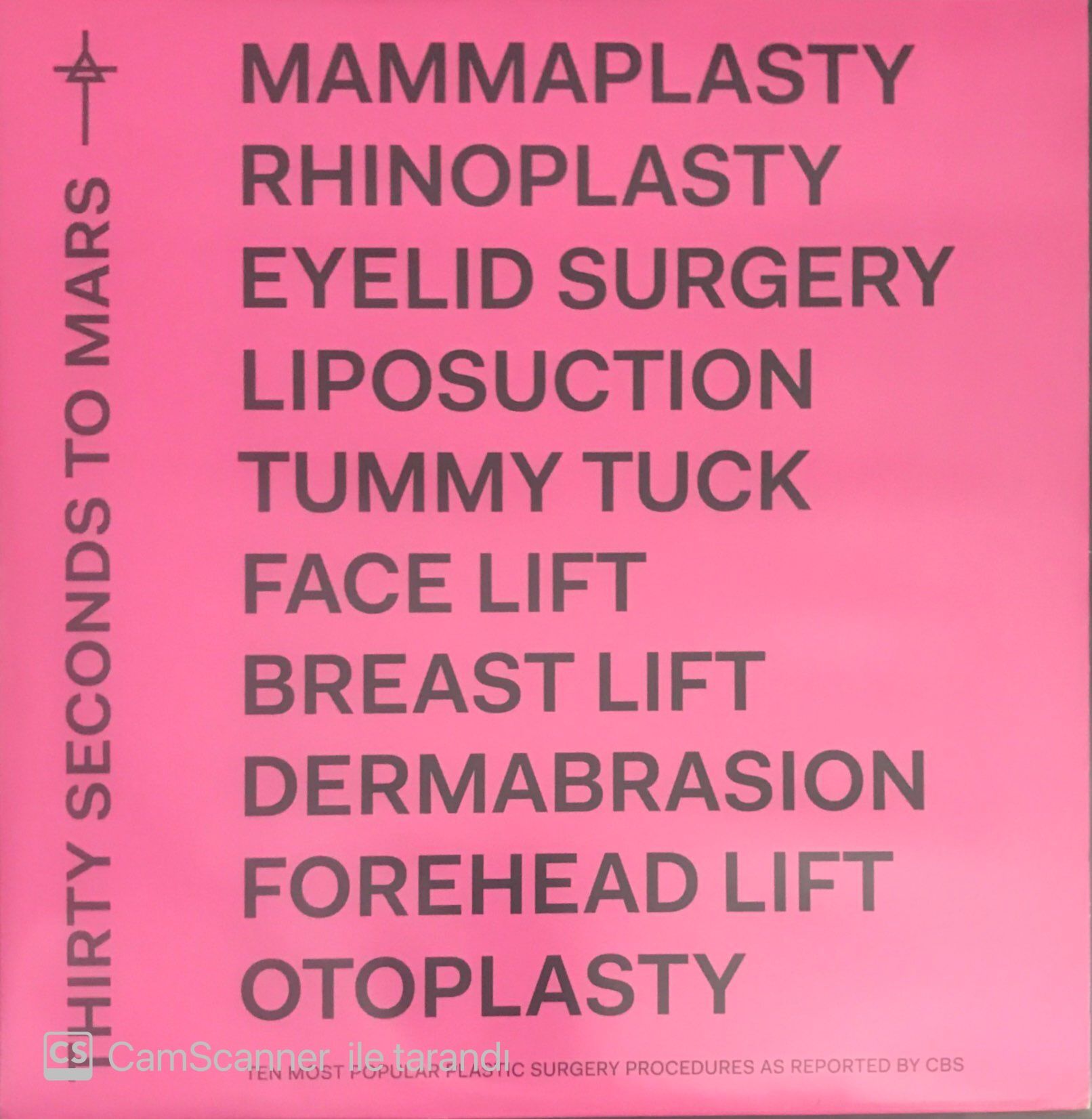 Thirty Seconds To Mars Ten Most Popular Plastic Surgery Procedures As Reported By CBS LP