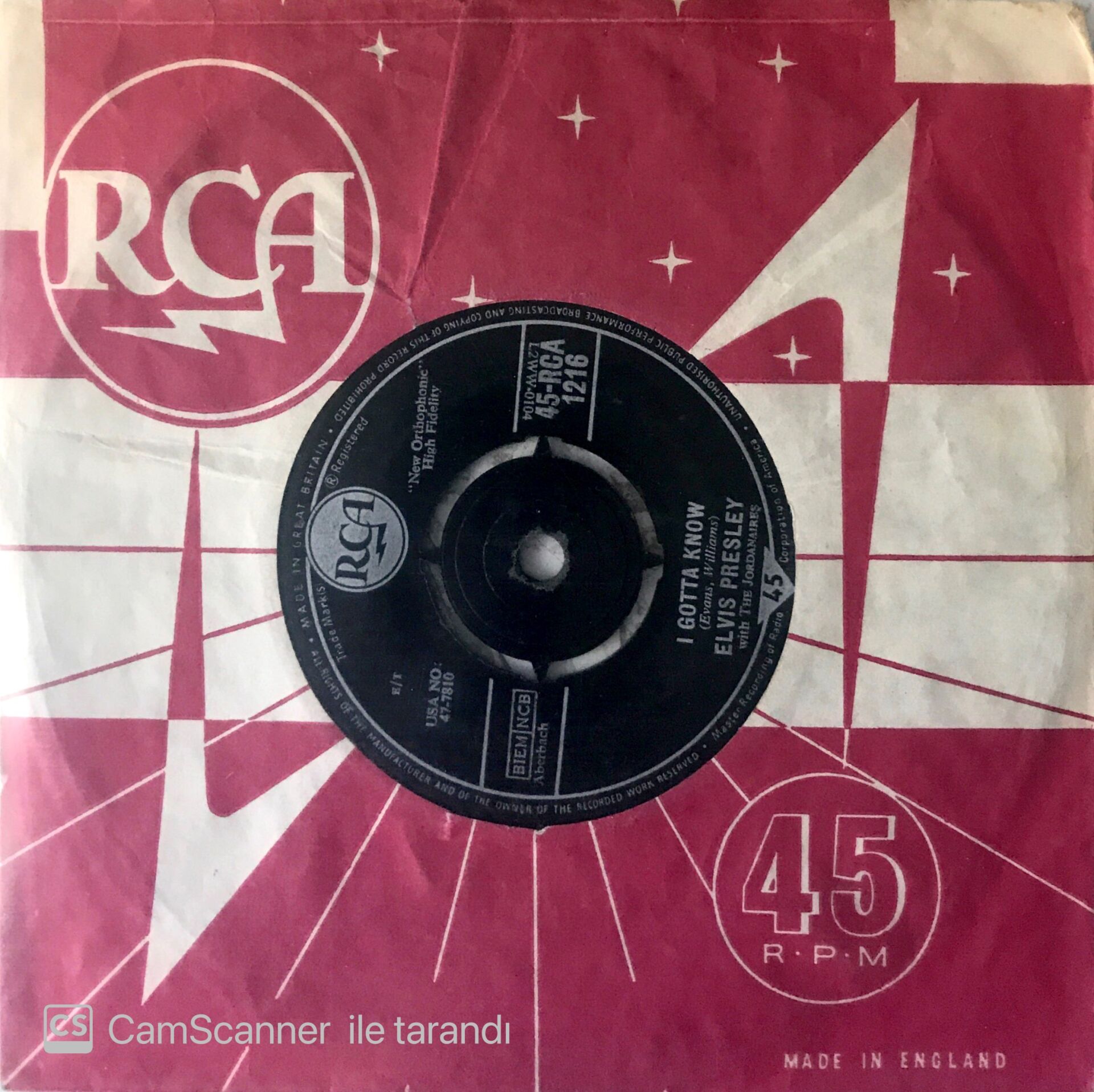 Elvis Presley / I Gotta Know 45'lik