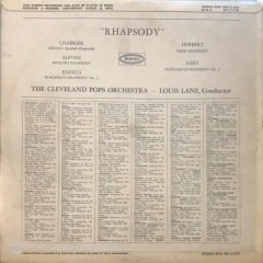 The Cleveland Pops Orchestra Conducted By Louis Lane Rhapsody LP