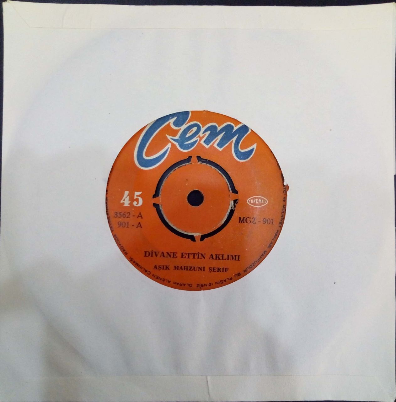 Aşık Mahzuni Divane Ettin Aklımı 45 Lik