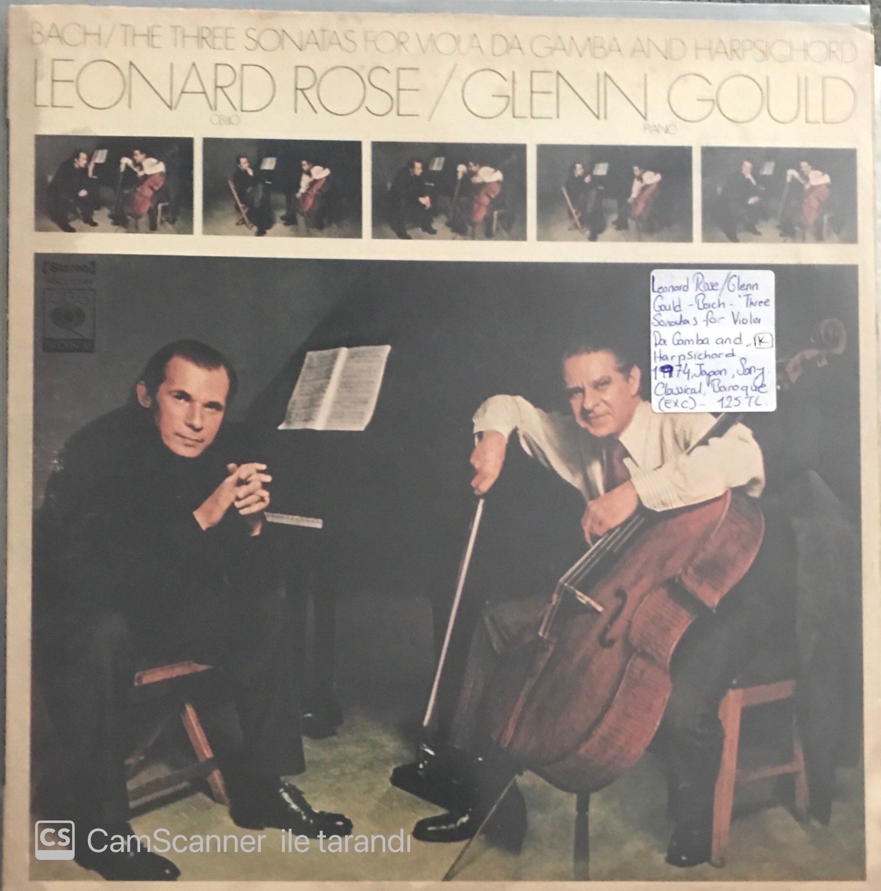 Leonard Rose Glenn Gould Bach Three Sonatas For Viola Da Gamba And Harpischord LP