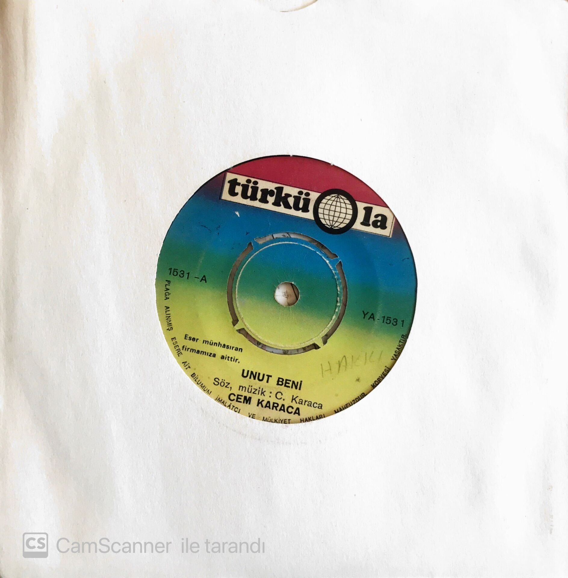 Cem Karaca / Unut Beni 45'lik