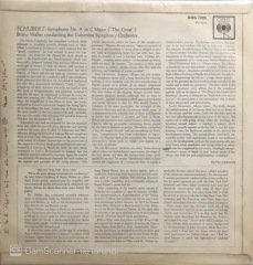Bruno Walter Conducts Schubert Symphony In C Major The Great Colombia Symphony Orchestra LP