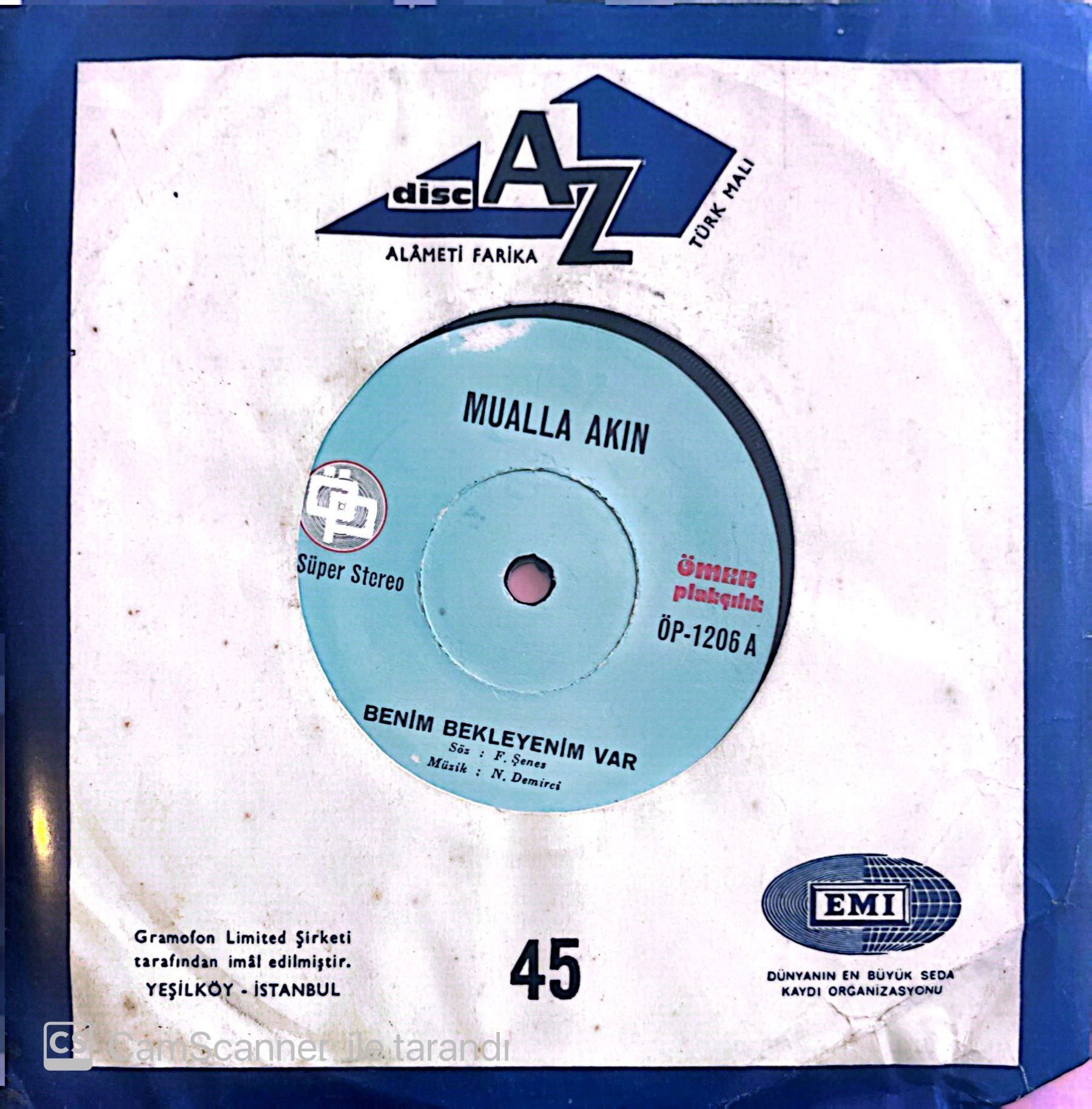 Mualla Akın Benim Bekleyenim Var 45lik