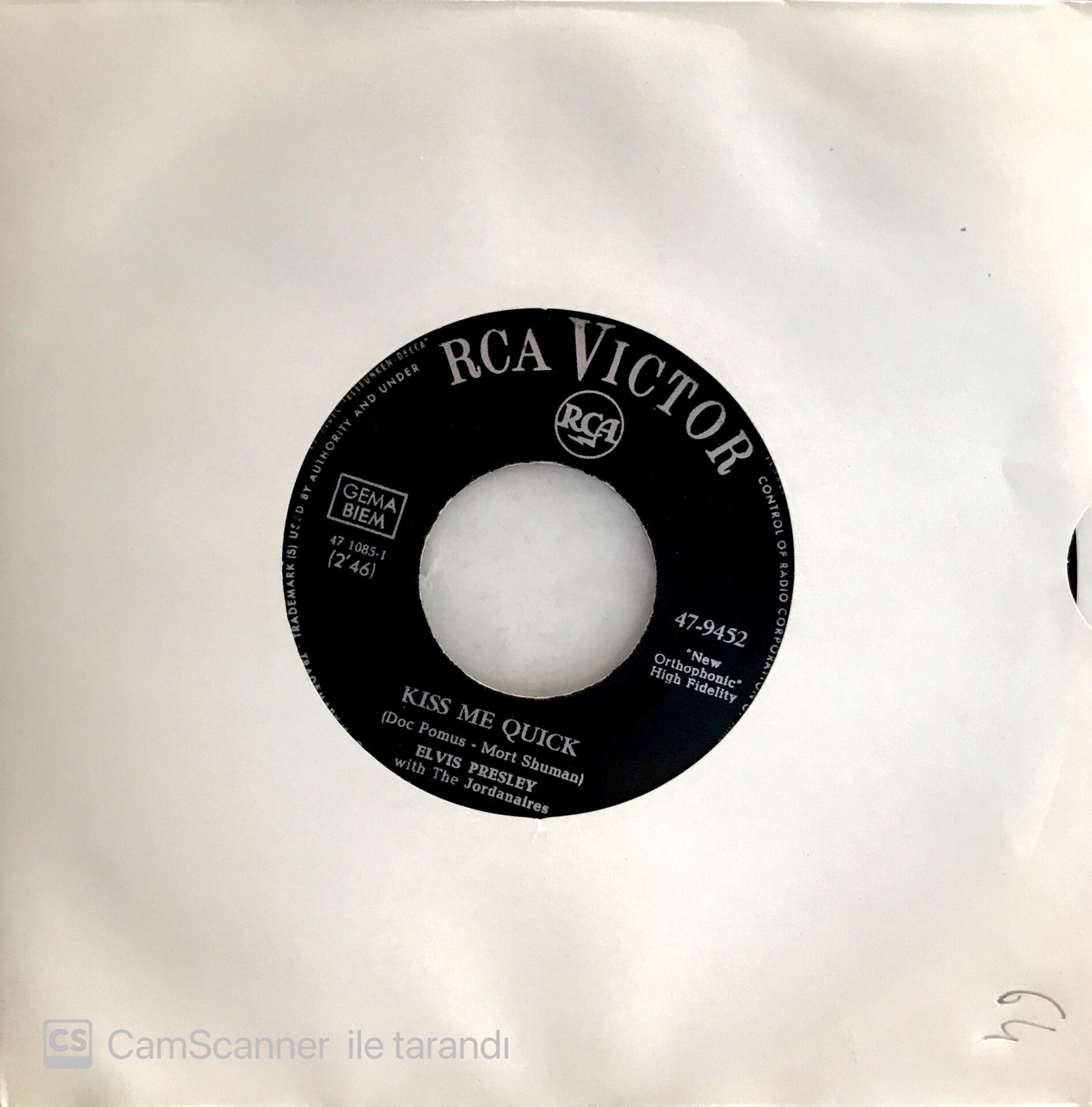Elvis Presley - Kiss Me Quick 45lik
