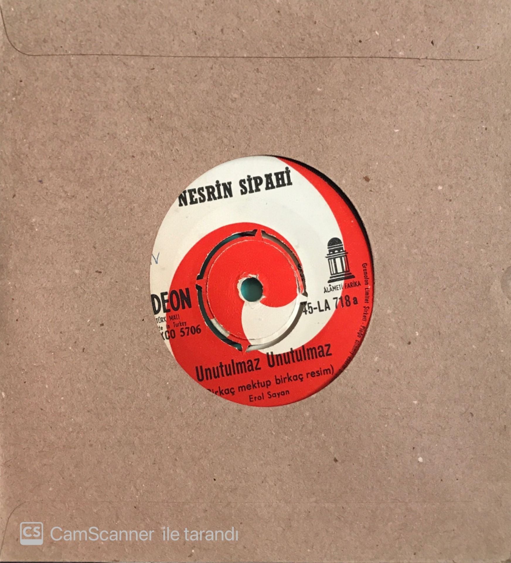 Nesrin Sipahi - Unutulmaz Unutulmaz 45lik