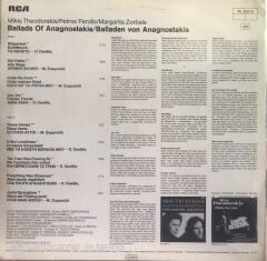 Mikis Theodorakis / Petros Pandis / Margarita Zorbala - Ballads Of Anagnostakis / Balladen Von Anagnostakis LP