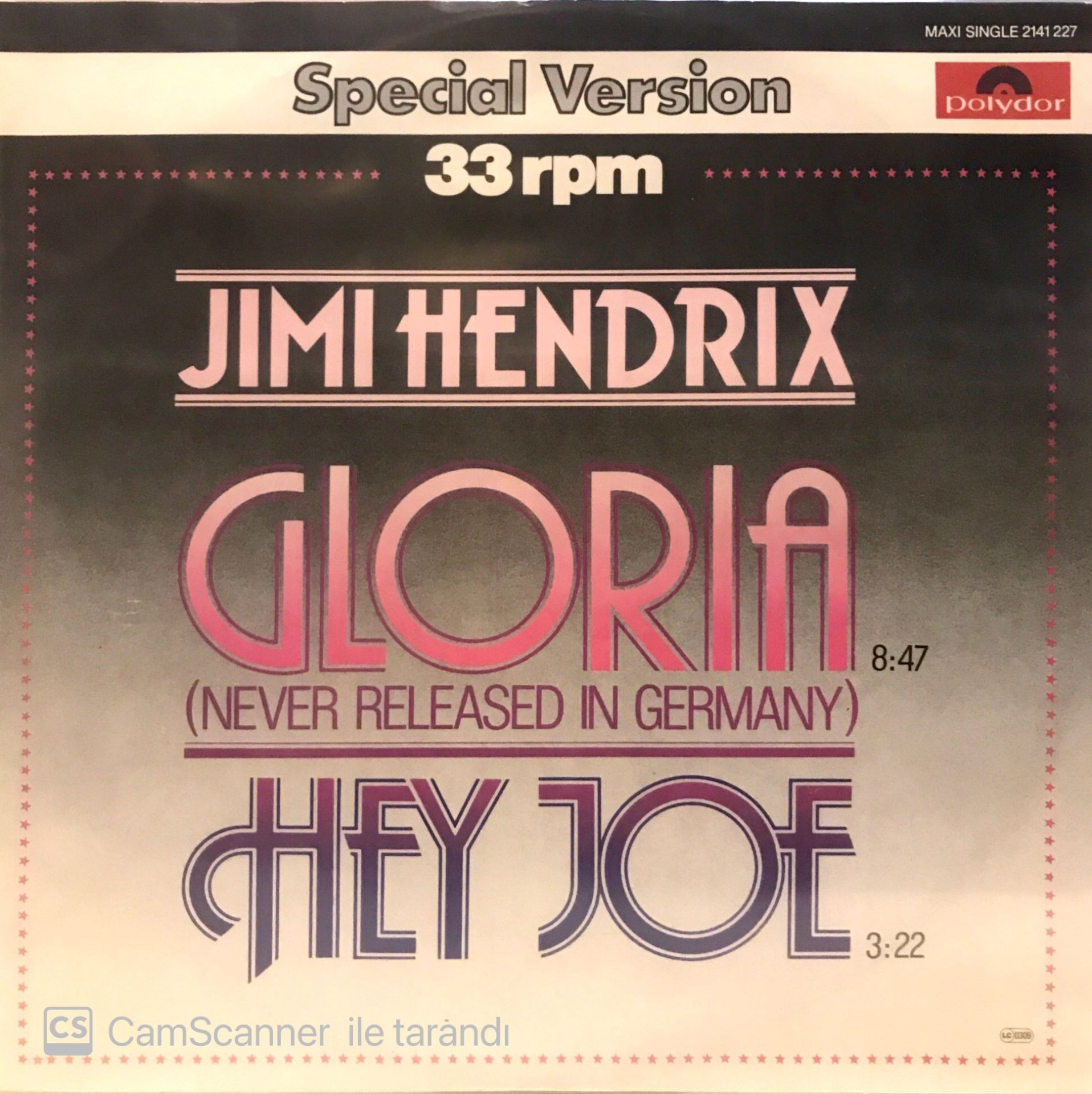 Jimi Hendrix Hey Joe Gloria MAXİ
