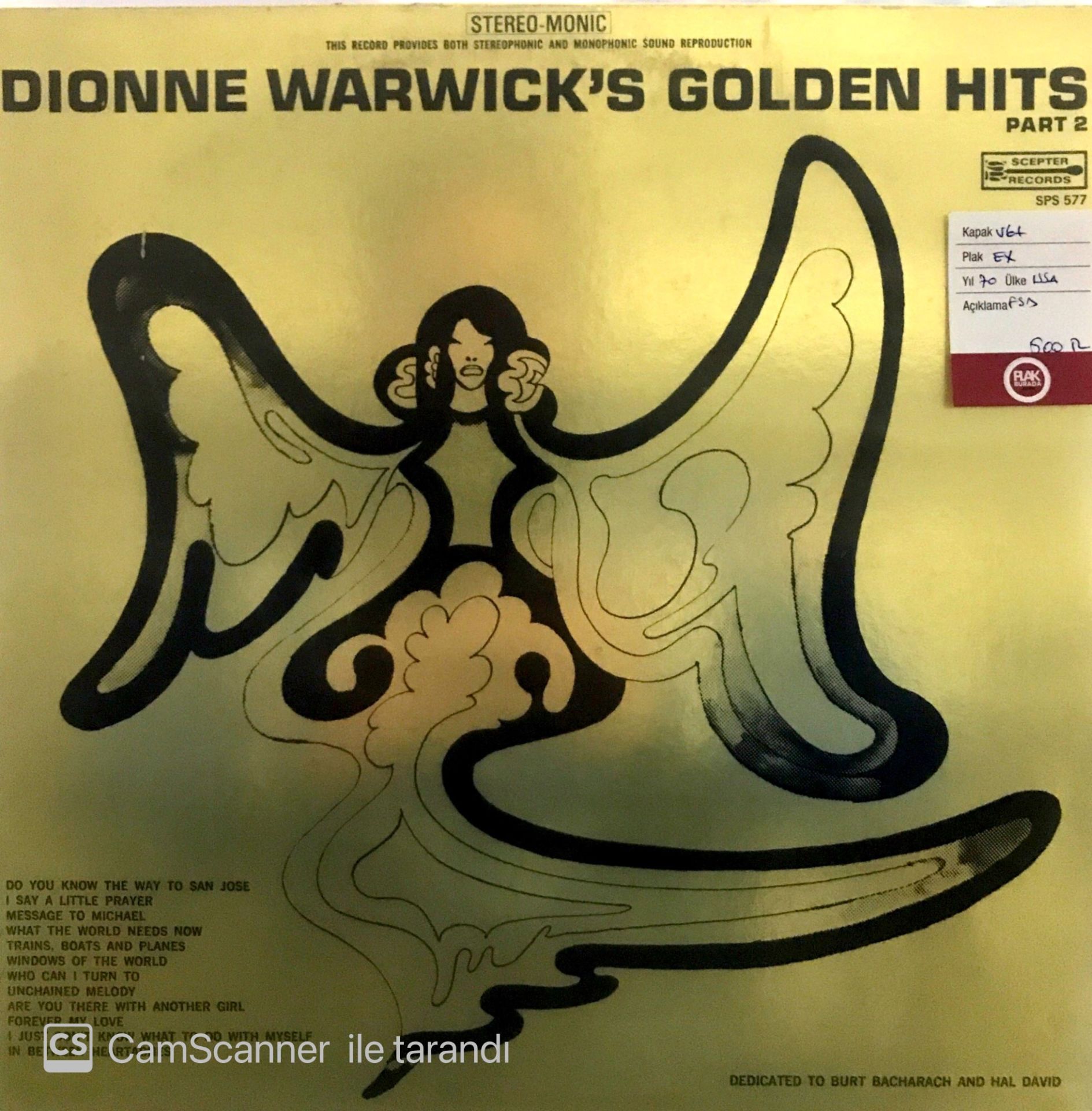 Dionne Warwick's Golden Hits LP