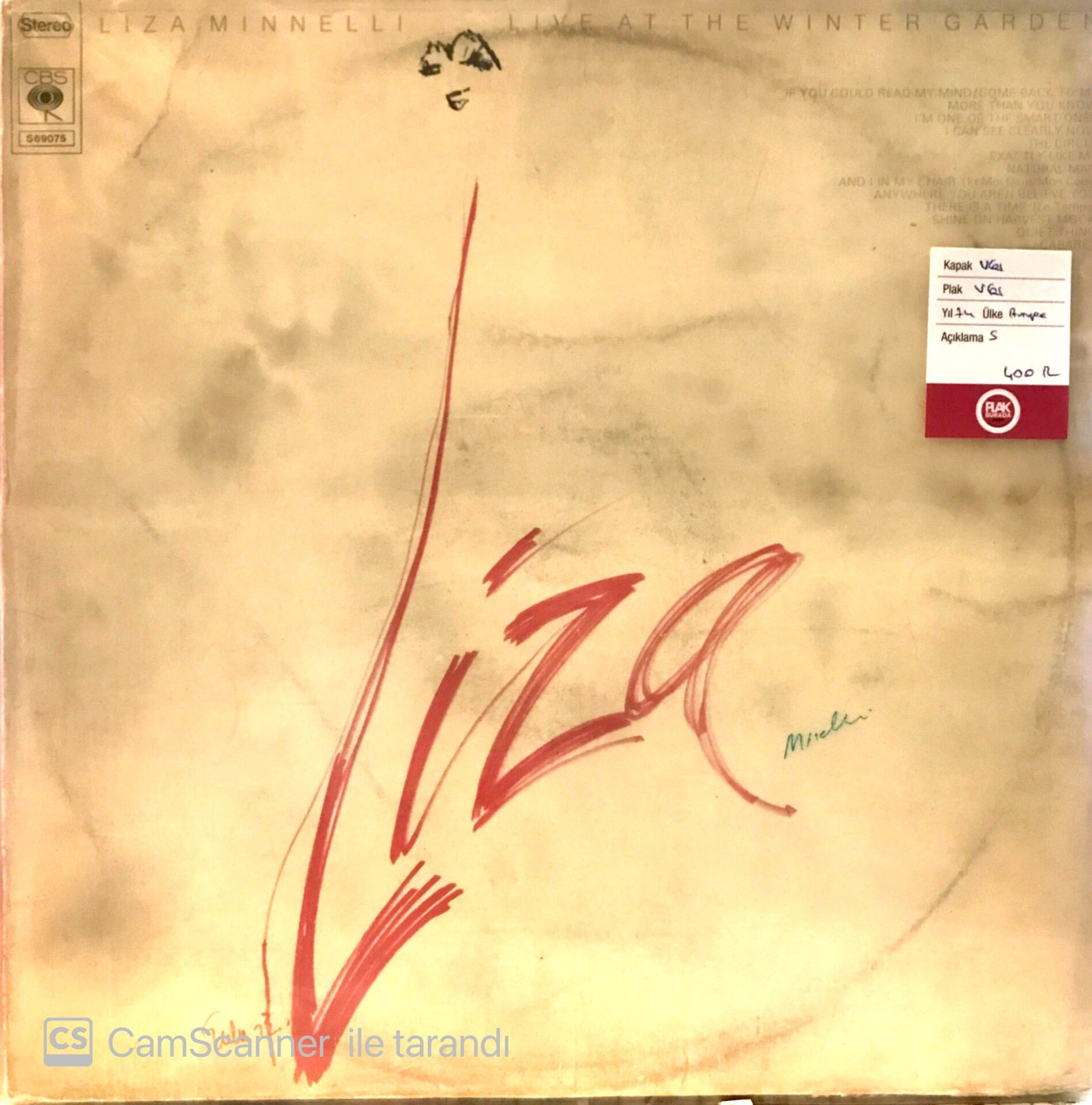 Liza Minelli - Live at the Winter Garden LP