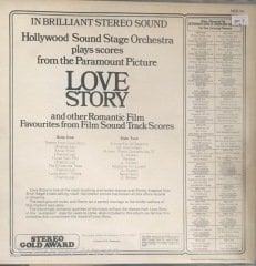 Hollywood Sound Stage Orchestra Plays Theme & Music From The Paramount Picture Love Story And Other Romantic Film Favorites From Movie Soundtrack Scores LP