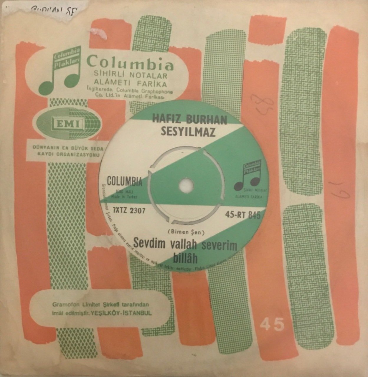 Hafız Burhan Sesyılmaz Sevdim Vallah Severim Billah 45lik