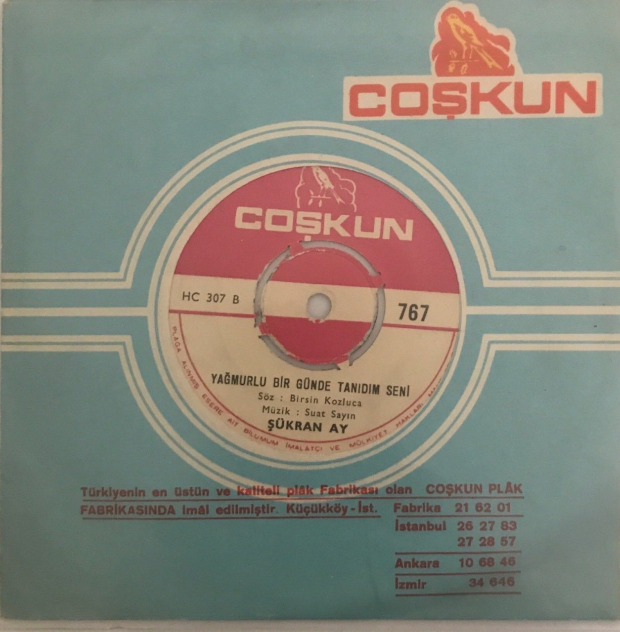Şükran Ay Yağmurlu Bir Günde Tanıdım Seni 45lik