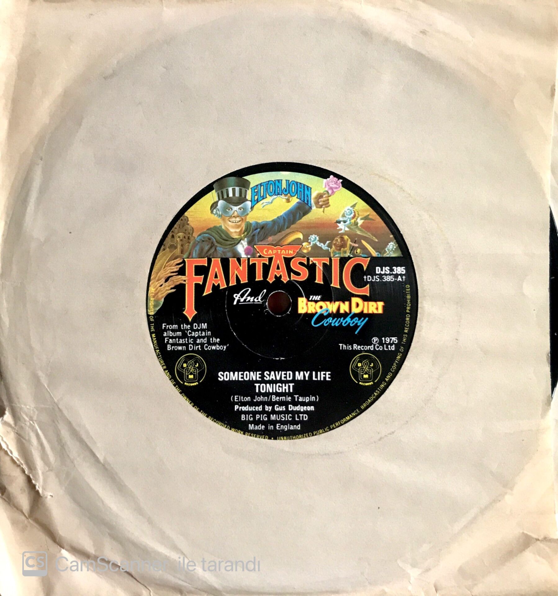 Elton John / Someone Saved My Life Tonight 45'lik