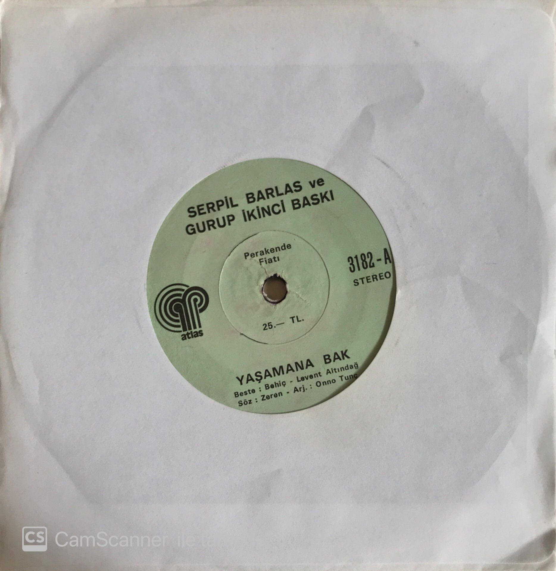 Serpil Barlas ve Gurup İkinci Baskı - Yaşamana Bak 45lik