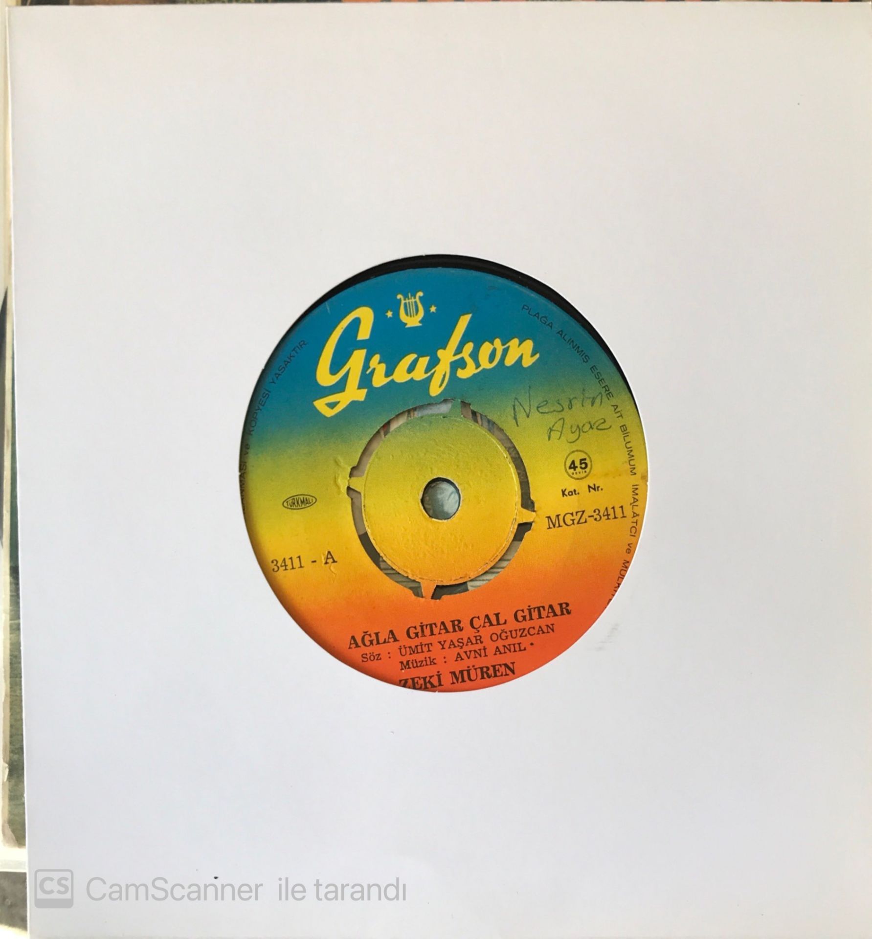 Zeki Müren - Ağla Gitar Çal Gitar 45lik