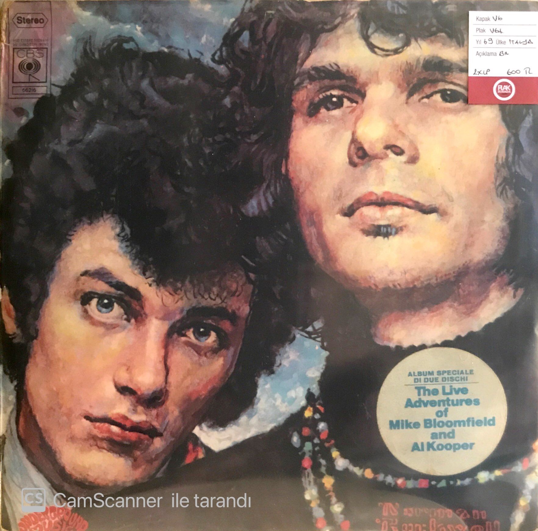 The Live Adventures of Mike Bloomfield and Al Kooper Double LP