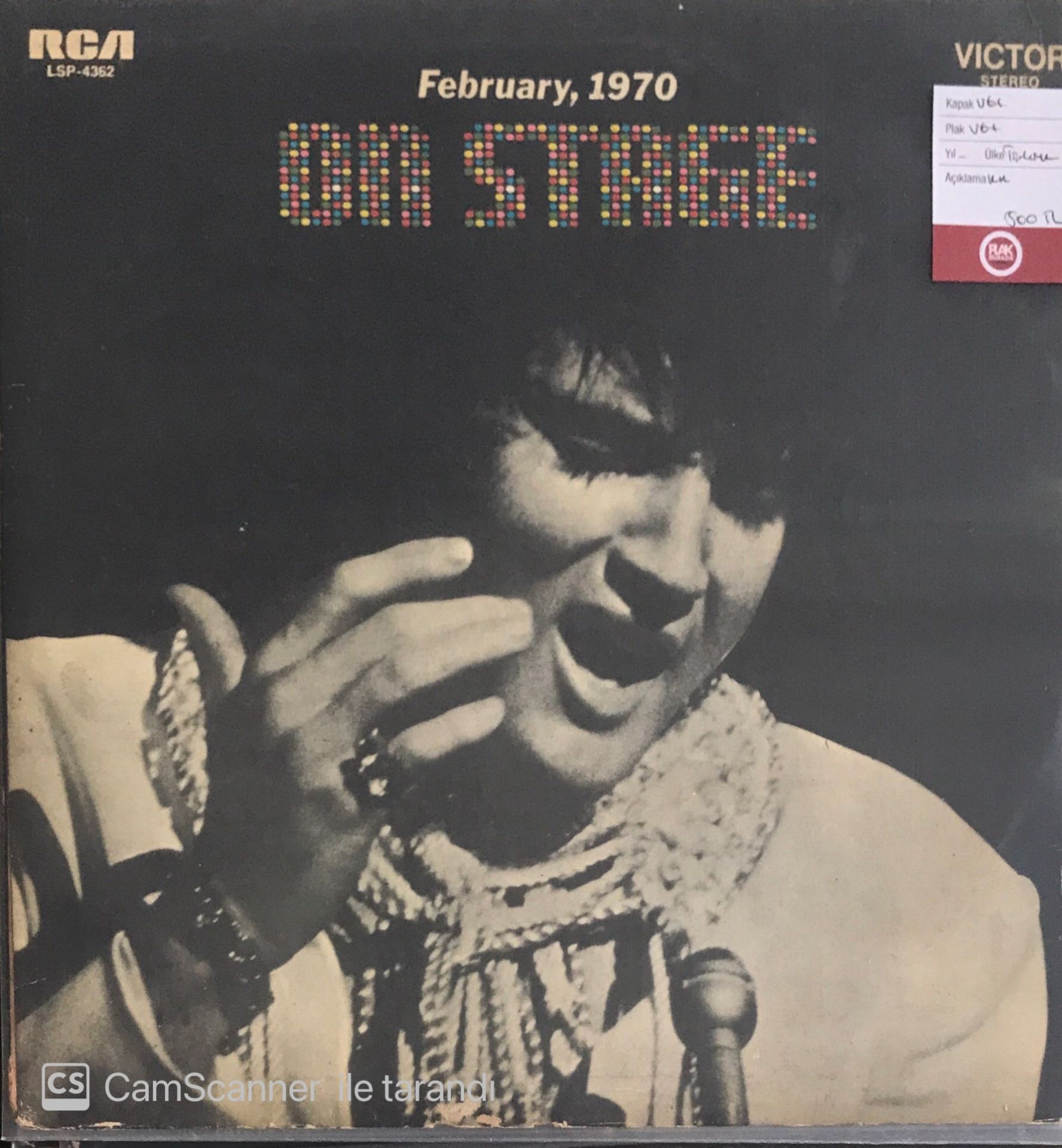 Elvis Presley - On Stage February, 1970 LP