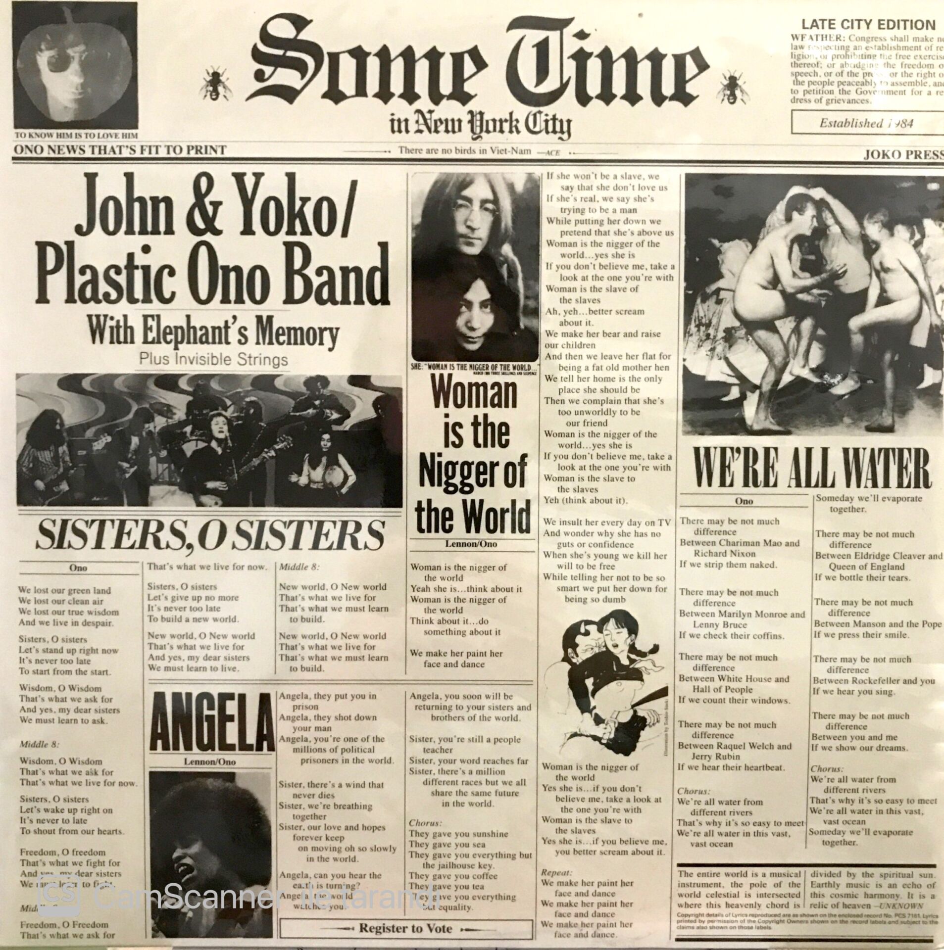 John & Yoko/Plastic Ono Band - Sometime in New York City (Double LP) LP