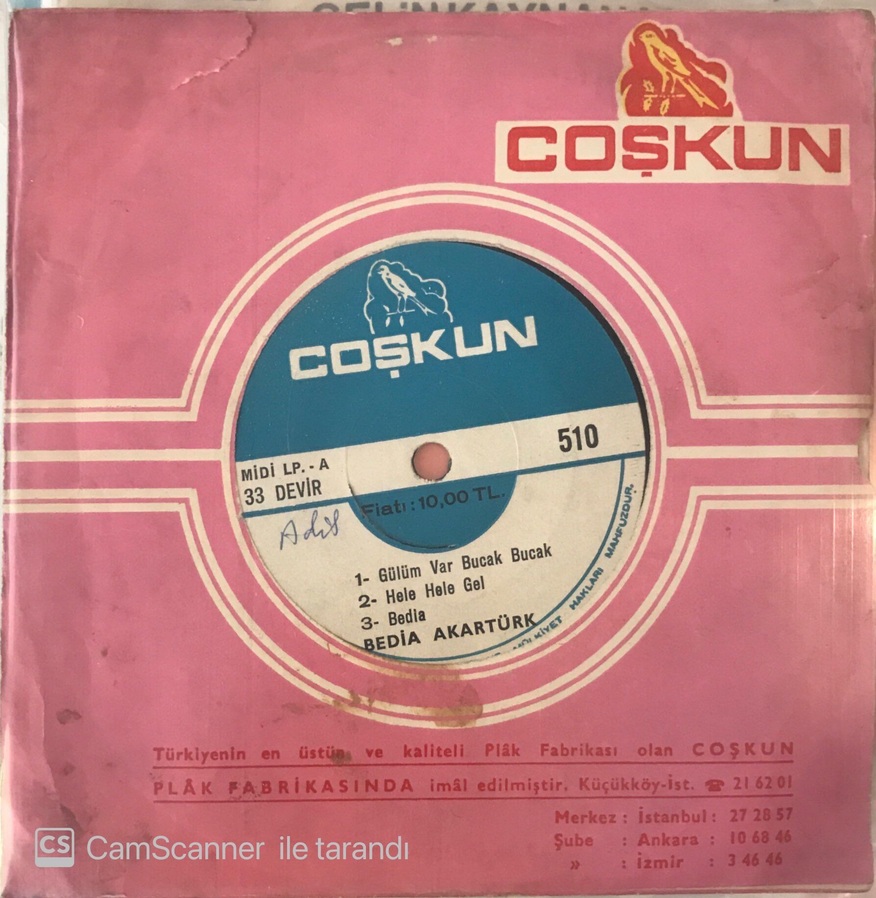 Bedia Akartürk Mini Long Play Gülüm Var Bucak Bucak 45lik