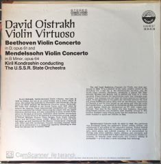 David Oistrakh - Violin Virtuoso Beethoven Violin Concerto LP