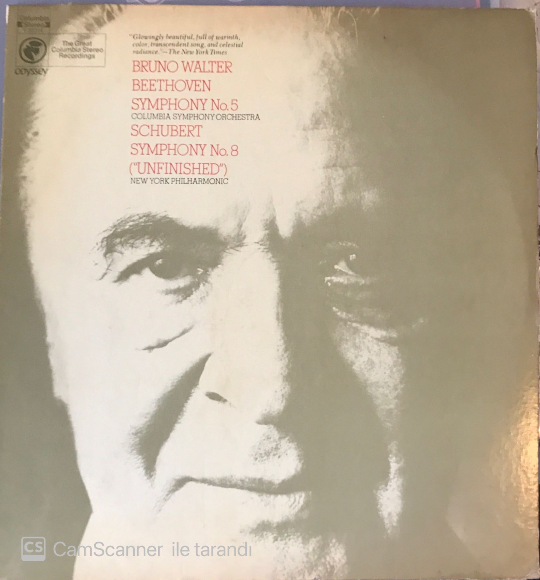 Bruno Walter Beethoven Symphony no.5 Schubert Symphony no.8 (Unfinished) LP