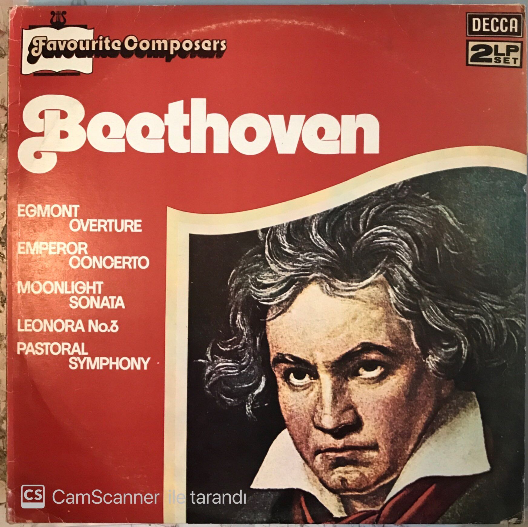 Beethoven Egmont Overture Emperor Concerto Moonlight Sonata Leonora No.3 Pastoral Symphony 2 LP