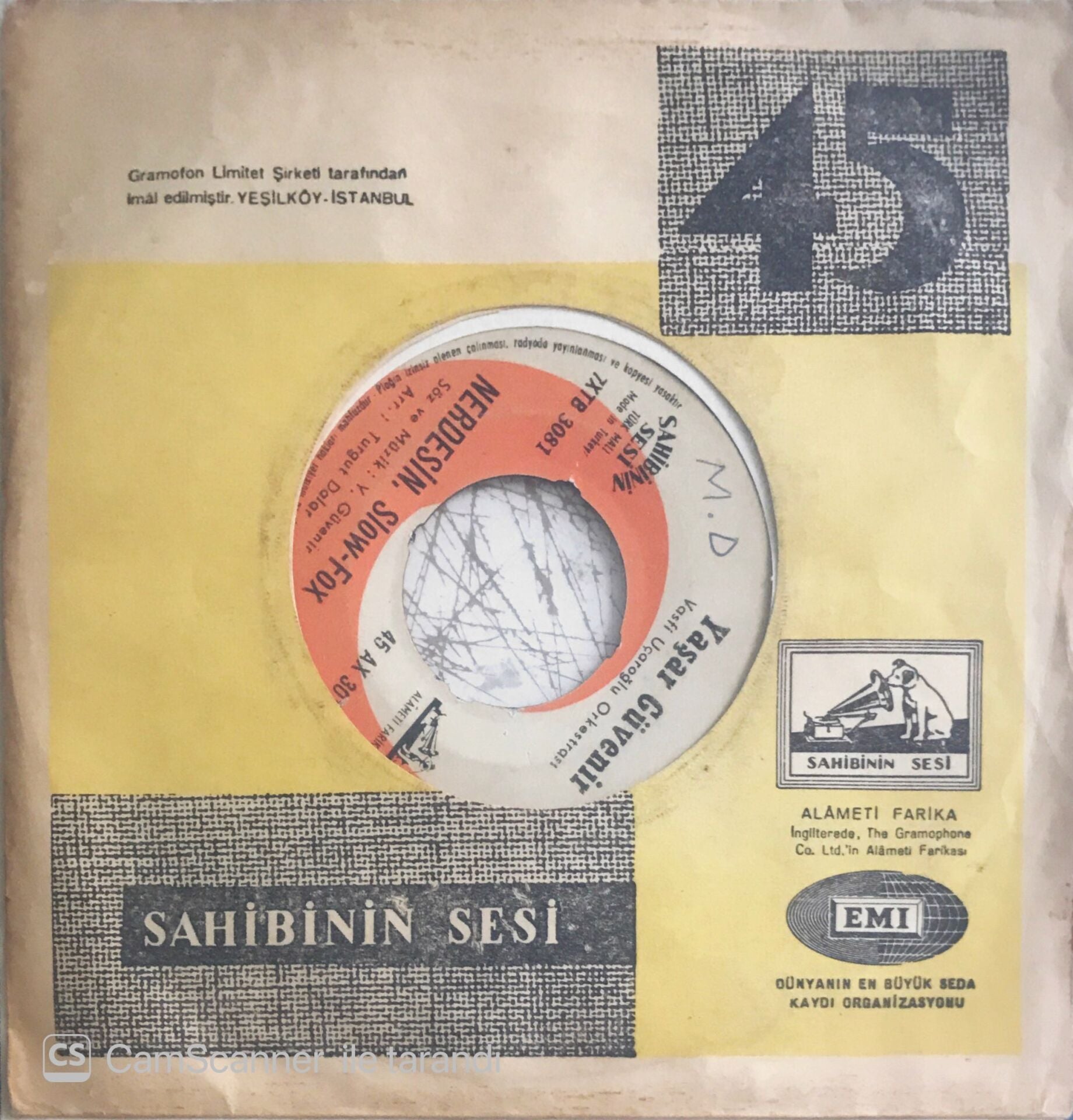 Yaşar Güvenir - Yalan(My Love,My Love)/Nerdesin(Slow Fox) - 45'lik