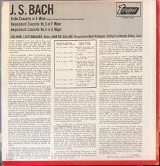 J. S. Bach Violin Concerto In G Minor  Harpsichord Concerto No.5 LP