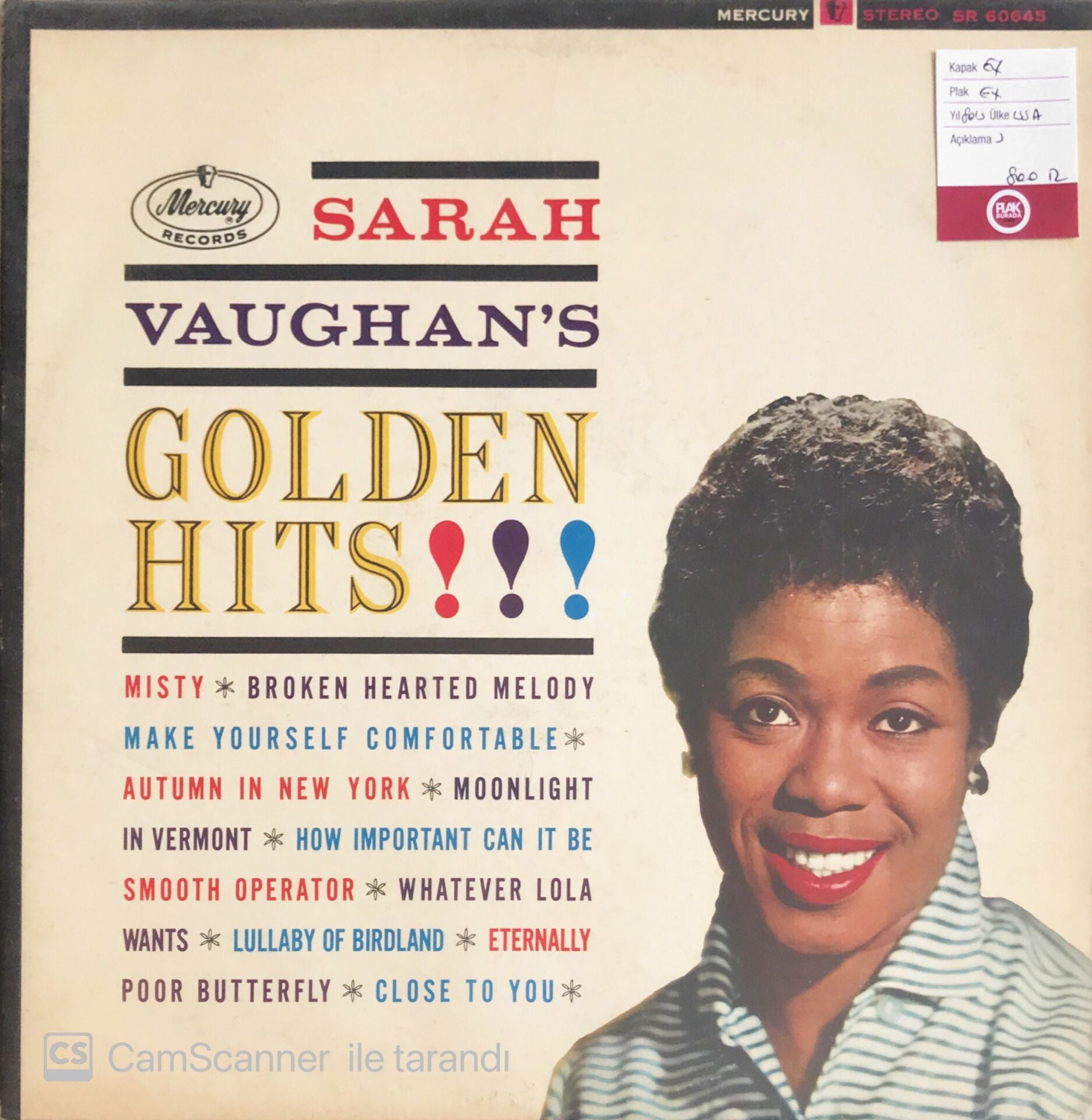 Sarah Vaughan's Golden Hits - LP