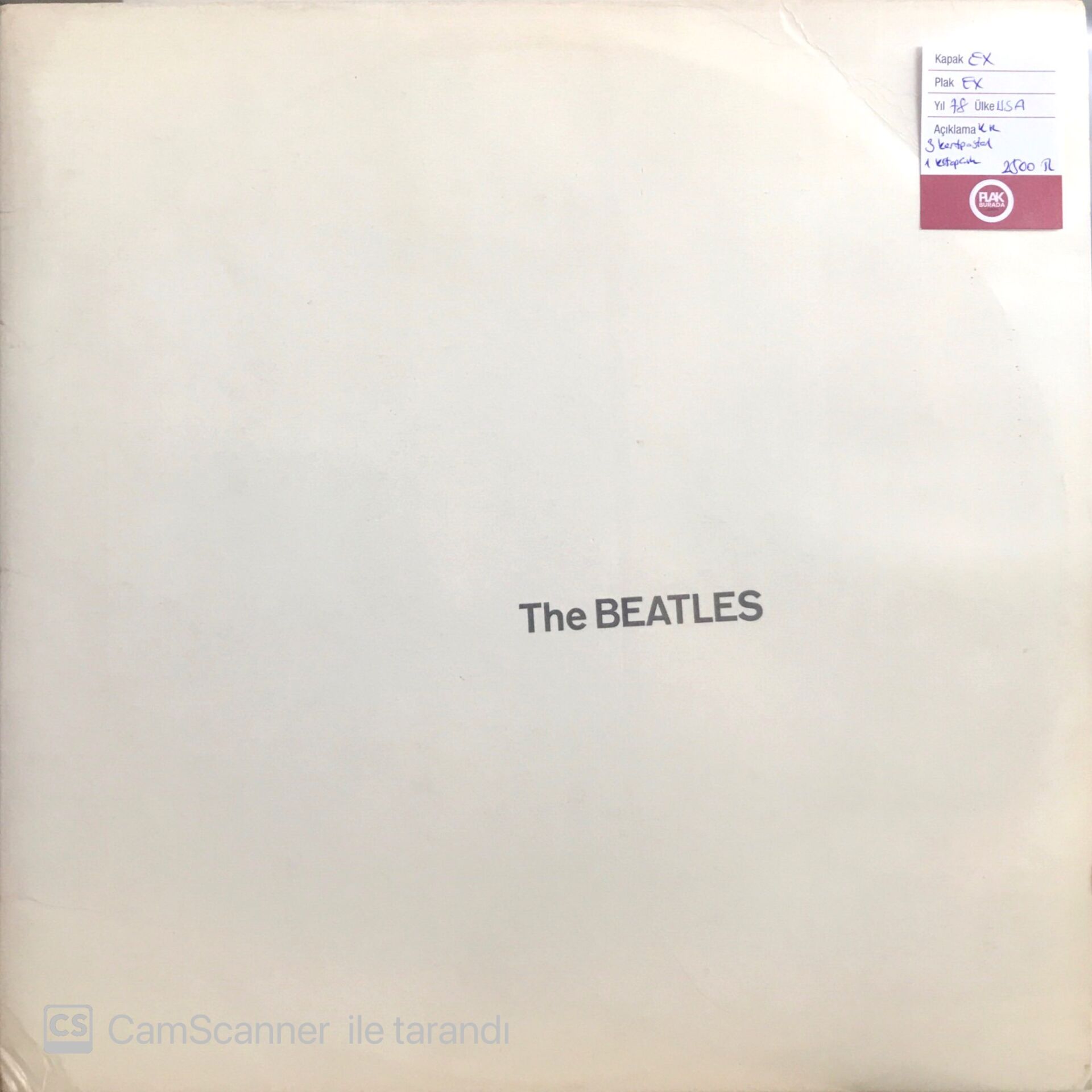 The Beatles White Double LP + 3 kartpostal + kitapçık