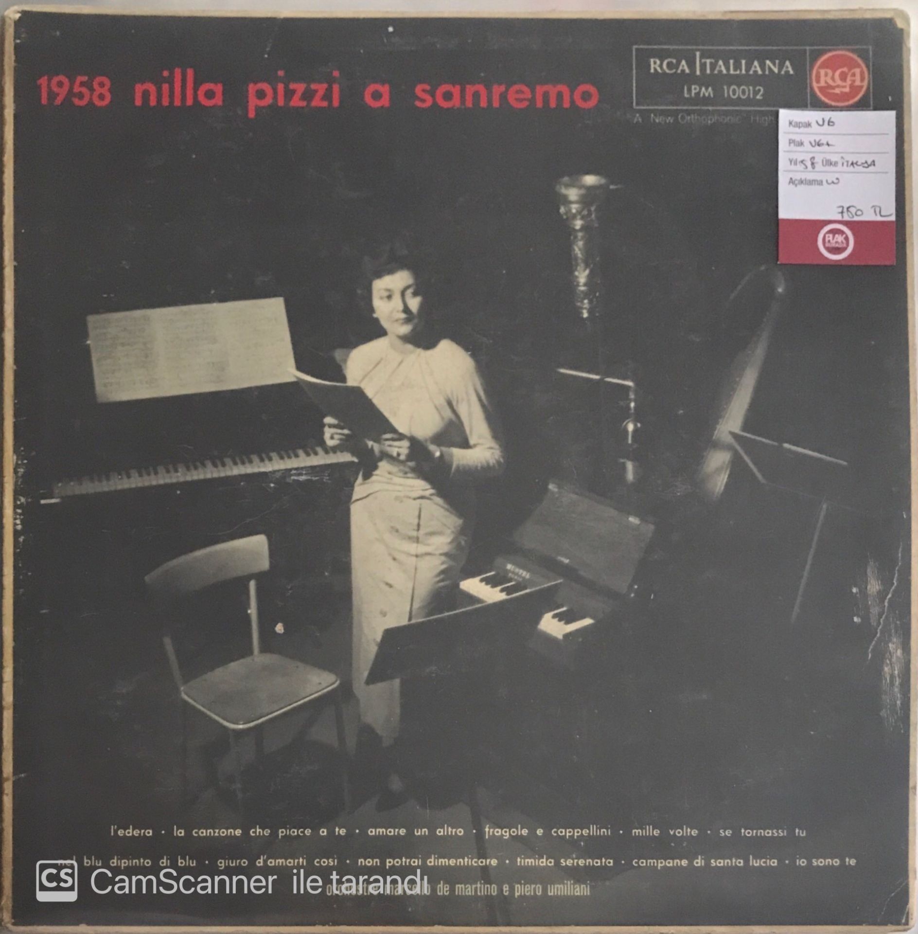 1958 Nilla Pizzi A Sanremo LP