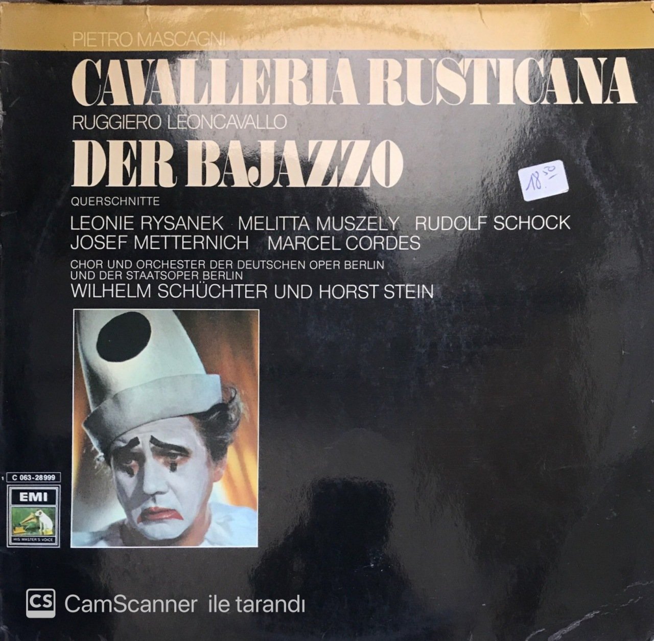 Cavalleria Rusticana Der Bajazzo LP