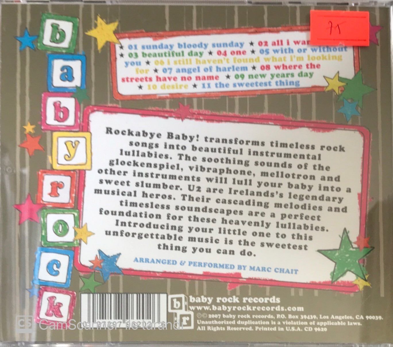 Rockabye Baby - Lullaby Renditions Of U2 CD