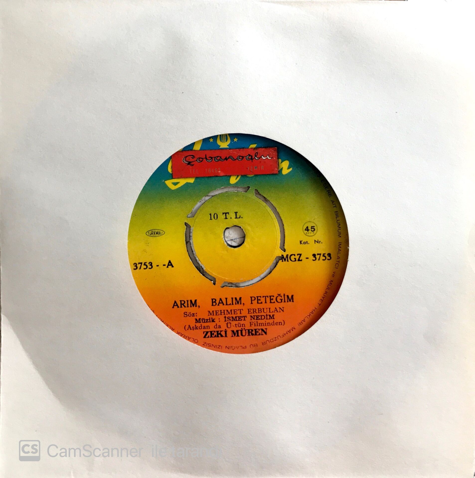 Zeki Müren / Arım, Balım, Peteğim 45'lik