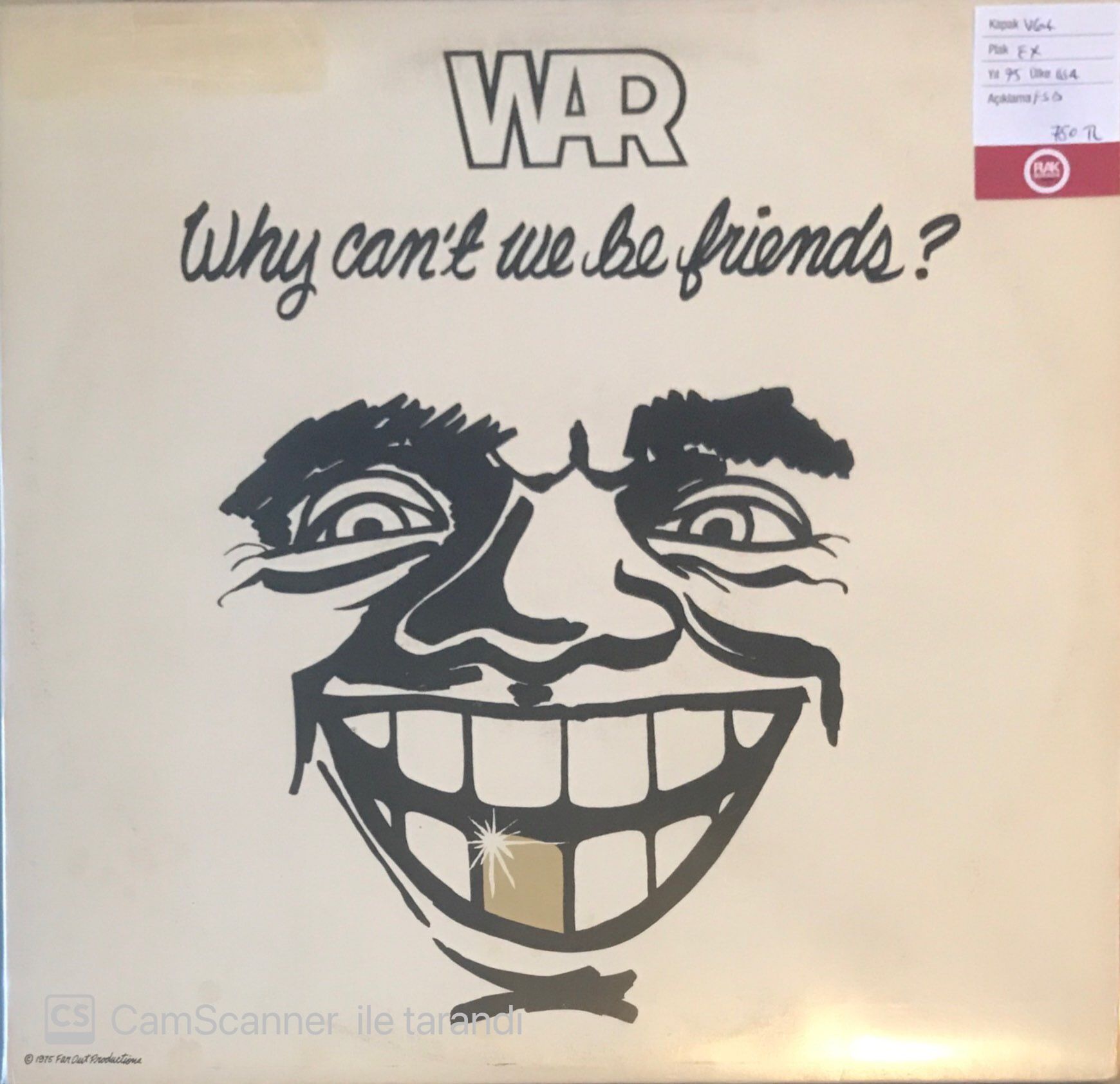 War - Why Can't We Be Friends LP