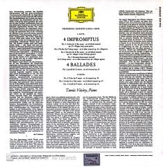 Frederic Chopin 4 Impromptus 4 Ballades Tamas Vasary, Piano LP