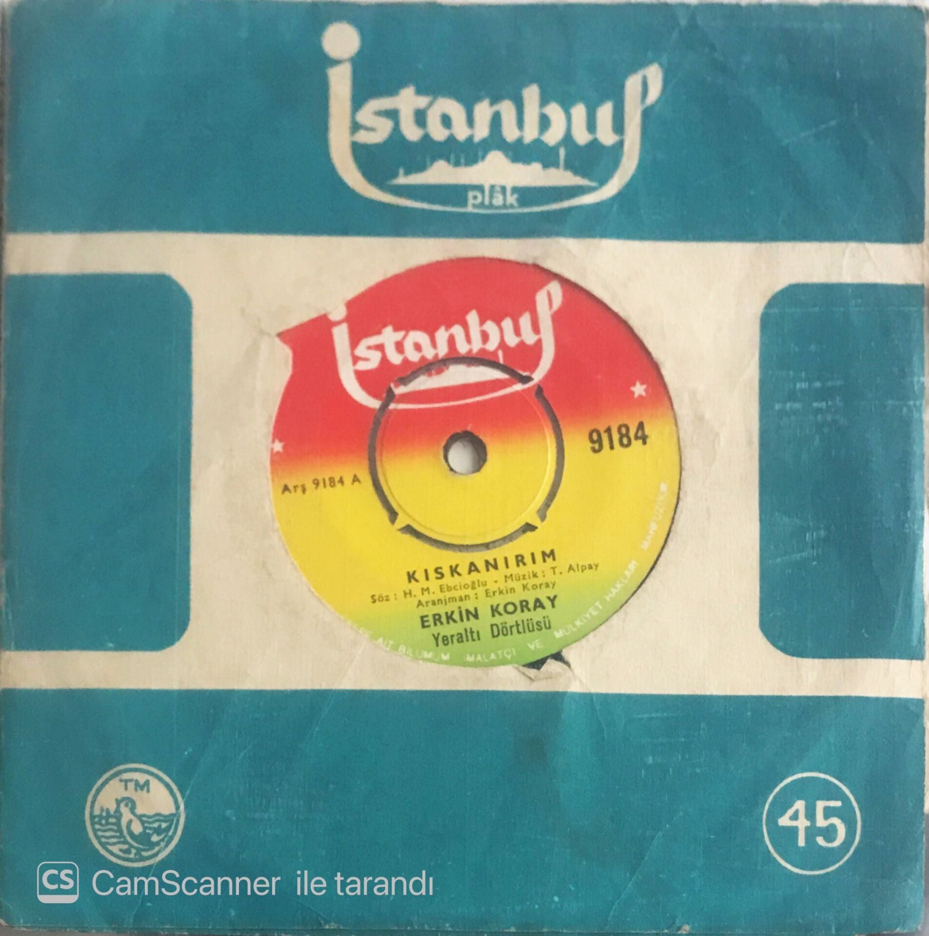 Erkin Koray - Kıskanırım/İlahi Moruk - 45'lik