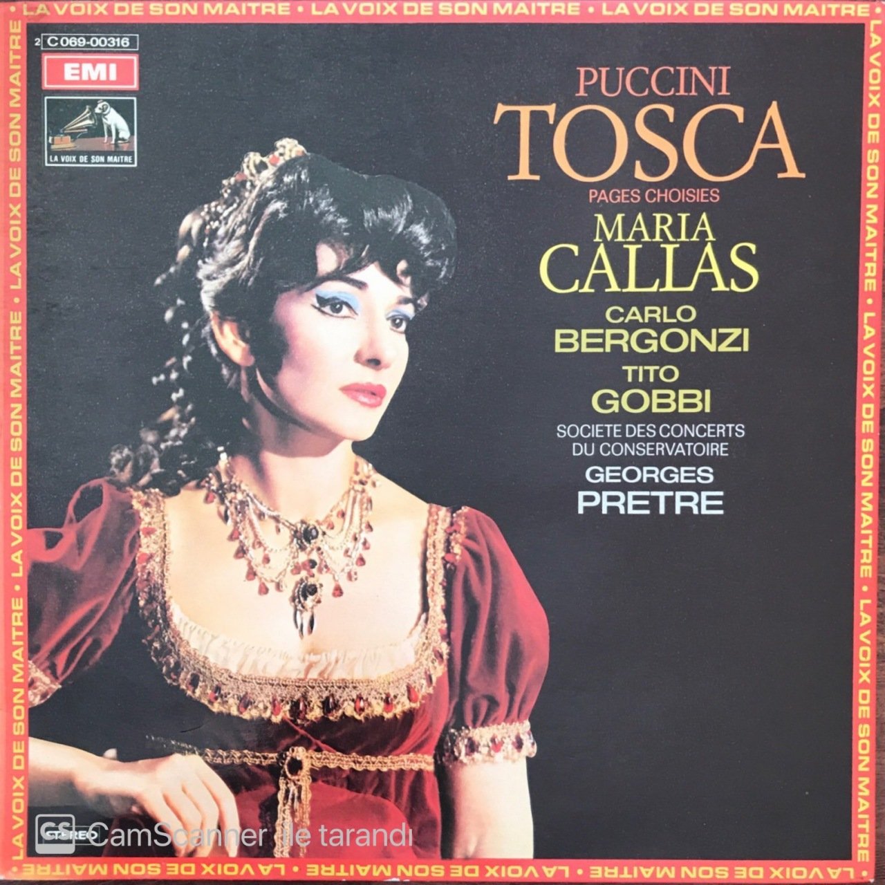 Puccini Tosca Pages Choisies Maria Callas Carlo Bergonzi Tito Gobbi LP