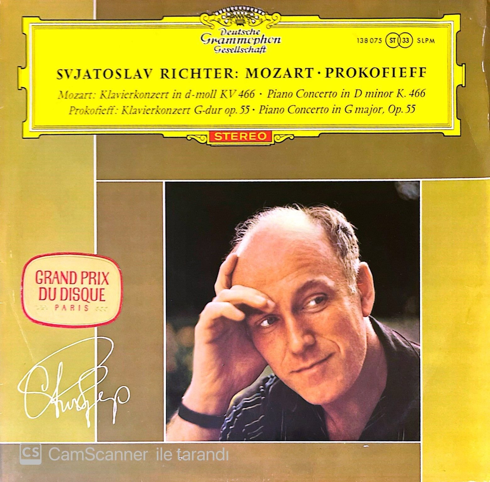 Svjatoslav Richter: Mozart - Prokofiefe, Mozart: Klavierkonzert in d-moll KV 466, Piano Concerto in D minor K. 466, Prokofieff: Klavierkonzert G-dur op.55, Piano Concerto in G major, Op. 55 LP