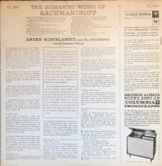 Andre Kostelanetz The Romantic Music Of Rachmanin Off LP