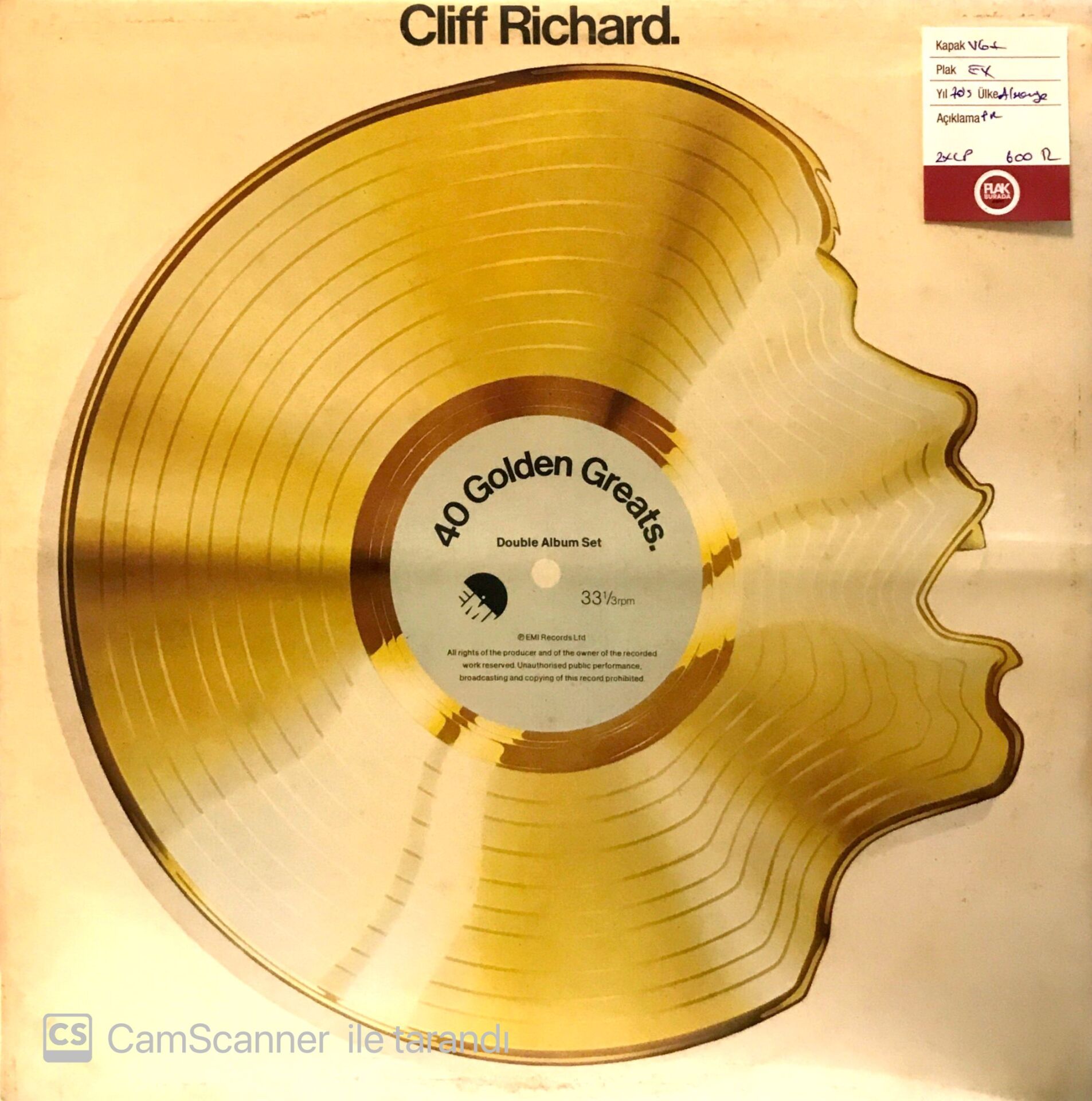 Cliff Richard. /  40 Golden Greats Double LP