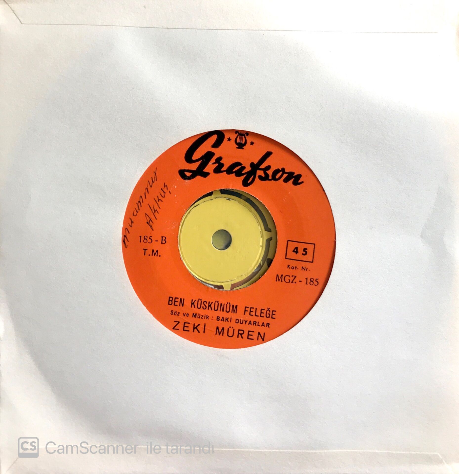 Zeki Müren / Ben Küskünüm Feleğe 45'lik