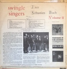 Swingle Singers Le Volume 2 Jazz Sebastien Bach LP