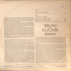 Brahms Paganini Variations Chopin/4 Impromptus Milan Klicnik Piano LP