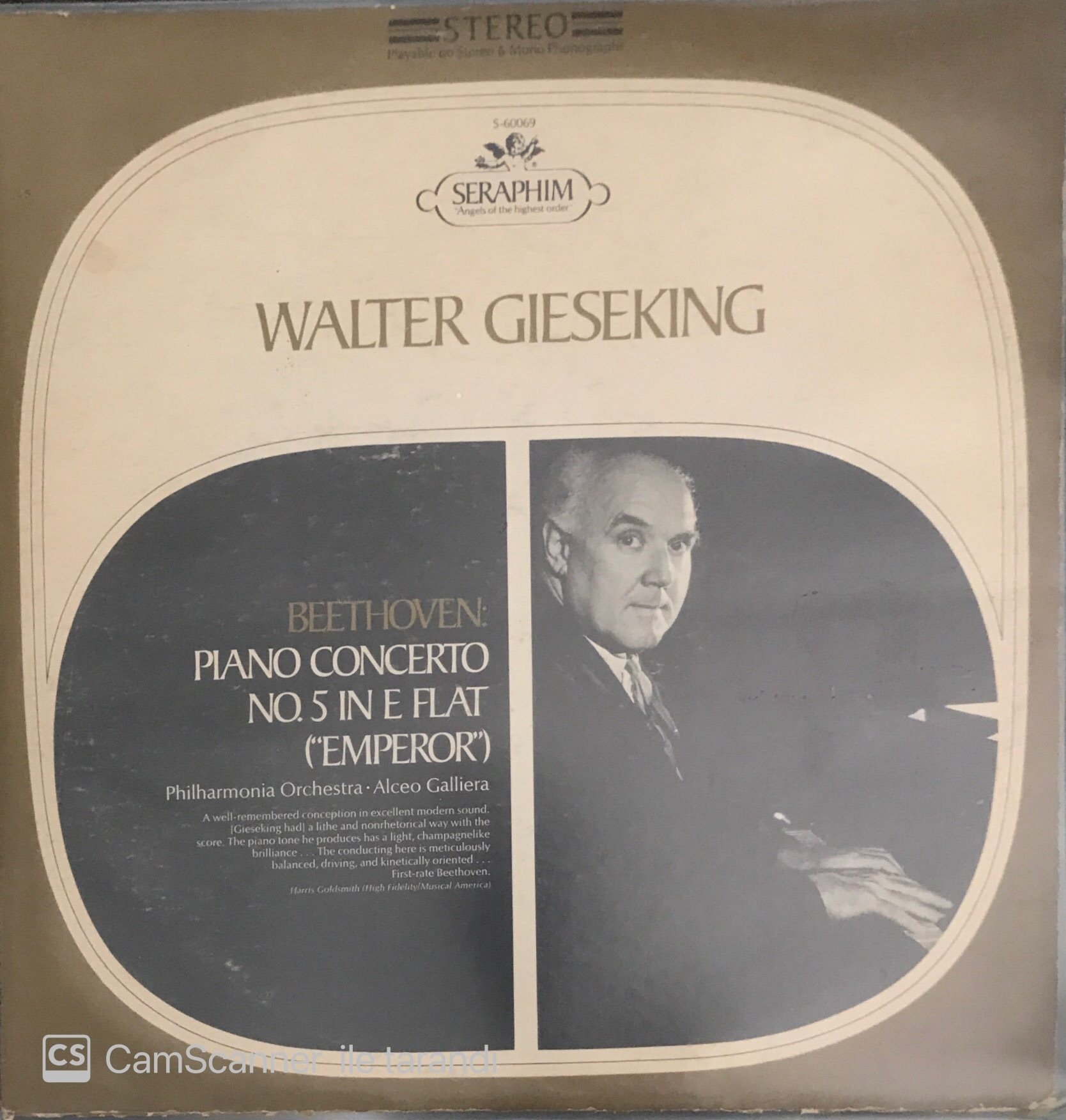 Beethoven Piano Concerto No. 5 In E Flat Walter Gieseking LP