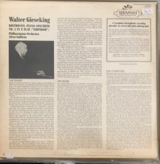 Beethoven Piano Concerto No. 5 In E Flat Walter Gieseking LP