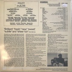 The Original Broadway Cast Recording Hair LP